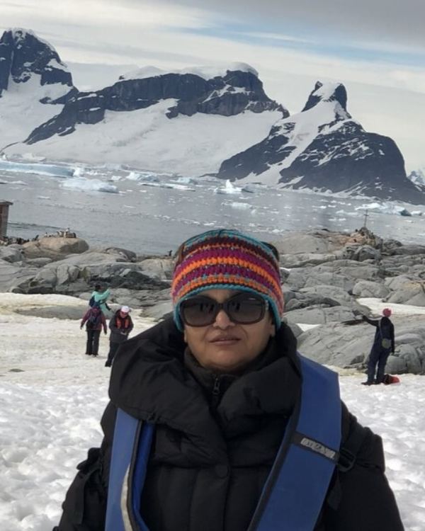 A research hut among snow and rock in Antarctica
